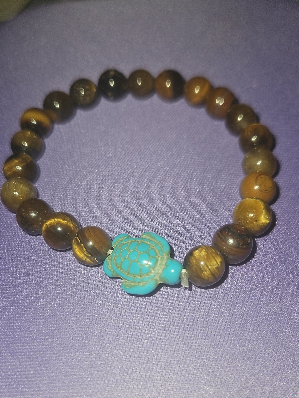 Tigers Eye And Turquoise Sea Turtle Bracelet